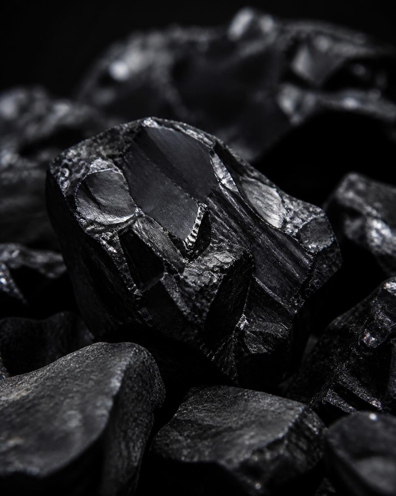 Muestra de mineral de antracita