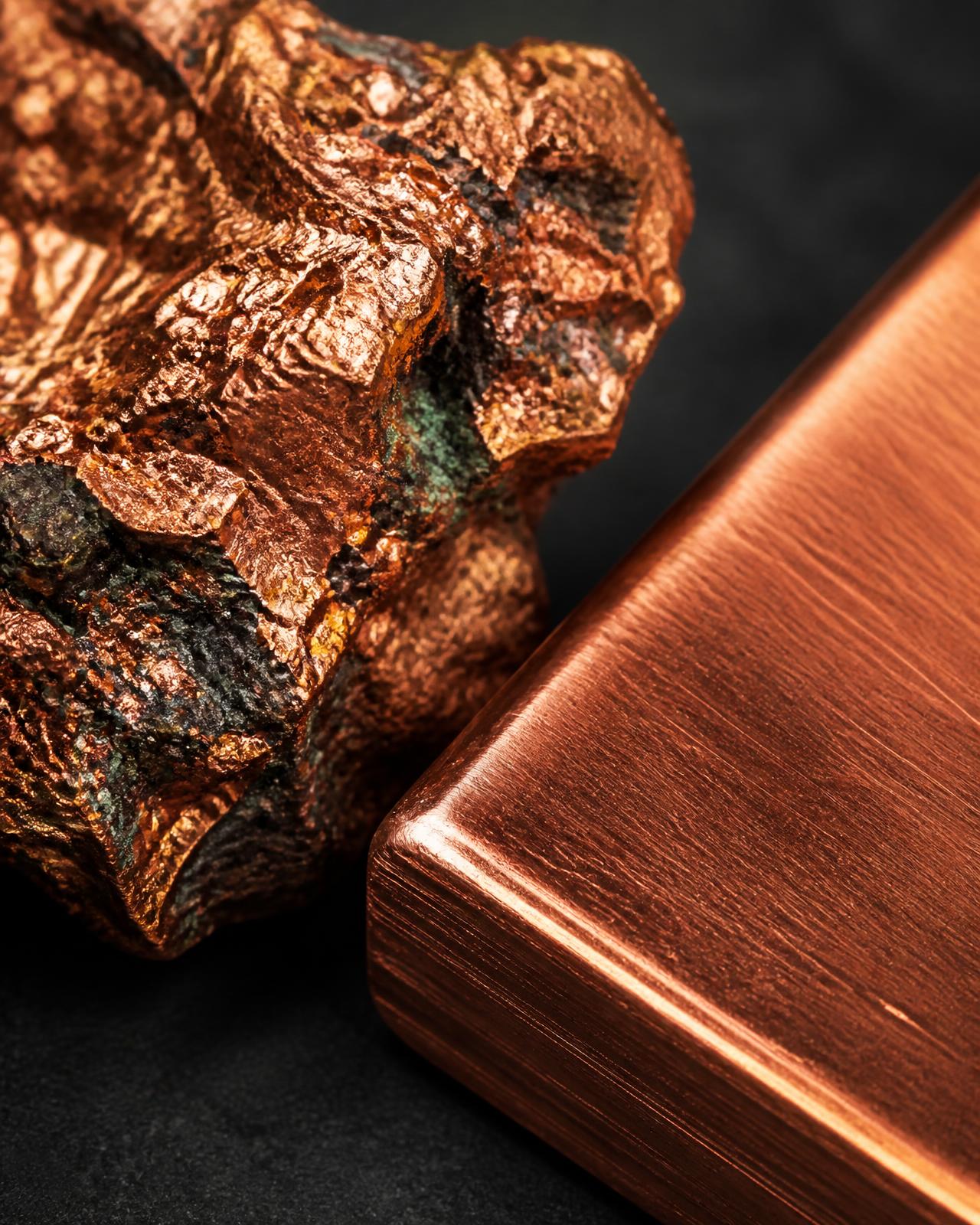 Muestra de mineral de cobre